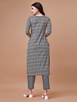Thumbnail for Ethnic Motifs Printed Cotton Kurta With Pant & Dupatta, Multicolor - Hiral Fashion - Distacart