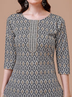 Thumbnail for Ethnic Motifs Printed Cotton Kurta With Pant & Dupatta, Multicolor - Hiral Fashion - Distacart