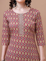Thumbnail for Ethnic Motifs Printed Cotton Kurta With Pant & Dupatta, Multicolor - Hiral Fashion - Distacart