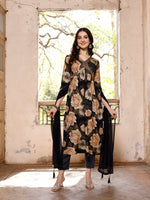 Thumbnail for Alia Cut Rayon Embroidered & Floral Printed Kurta With Pant & Dupatta, Multicolor - Hiral Fashion - Distacart