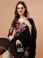 Thumbnail for Alia Cut Embroidered & Floral Printed Rayon Kurta With Pant & Dupatta, Multicolor - Hiral Fashion - Distacart
