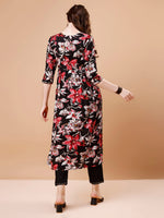 Thumbnail for Alia Cut Embroidered & Floral Printed Rayon Kurta With Pant & Dupatta, Multicolor - Hiral Fashion - Distacart