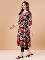 Thumbnail for Alia Cut Embroidered & Floral Printed Rayon Kurta With Pant & Dupatta, Multicolor - Hiral Fashion - Distacart