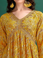 Thumbnail for Alia Cut Floral Printed & Embroidered Kurta With Pant & Dupatta Set Luxury Premium, Multicolor - Hiral Fashion - Distacart