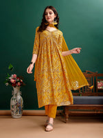 Thumbnail for Alia Cut Floral Printed & Embroidered Kurta With Pant & Dupatta Set Luxury Premium, Multicolor - Hiral Fashion - Distacart