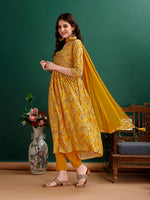 Thumbnail for Alia Cut Floral Printed & Embroidered Kurta With Pant & Dupatta Set Luxury Premium, Multicolor - Hiral Fashion - Distacart