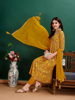 Thumbnail for Alia Cut Floral Printed & Embroidered Kurta With Pant & Dupatta Set Luxury Premium, Multicolor - Hiral Fashion - Distacart