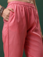 Thumbnail for Alia Cut Floral Printed & Embroidered Kurta With Pant & Dupatta Set, Pink - Hiral Fashion - Distacart