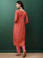 Thumbnail for Alia Cut Floral Printed & Embroidered Kurta With Pant & Dupatta Set, Pink - Hiral Fashion - Distacart