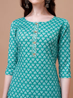Thumbnail for Ethnic Motifs Printed Casual Wear Cotton Kurta With Pant & Dupatta, Multicolor - Hiral Fashion - Distacart