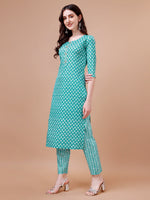 Thumbnail for Ethnic Motifs Printed Casual Wear Cotton Kurta With Pant & Dupatta, Multicolor - Hiral Fashion - Distacart