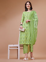 Thumbnail for Printed Cotton Kurta With Pant & Dupatta, Multicolor - Hiral Fashion - Distacart
