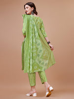 Thumbnail for Printed Cotton Kurta With Pant & Dupatta, Multicolor - Hiral Fashion - Distacart