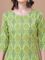 Thumbnail for Printed Cotton Kurta With Pant & Dupatta, Multicolor - Hiral Fashion - Distacart