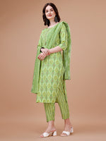 Thumbnail for Printed Cotton Kurta With Pant & Dupatta, Multicolor - Hiral Fashion - Distacart