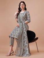 Thumbnail for Printed Cotton Kurta With Pant & Dupatta, Multicolor - Hiral Fashion - Distacart