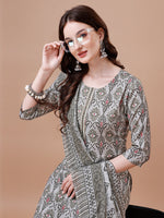 Thumbnail for Printed Cotton Kurta With Pant & Dupatta, Multicolor - Hiral Fashion - Distacart