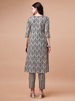 Thumbnail for Printed Cotton Kurta With Pant & Dupatta, Multicolor - Hiral Fashion - Distacart