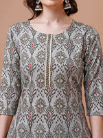 Thumbnail for Printed Cotton Kurta With Pant & Dupatta, Multicolor - Hiral Fashion - Distacart