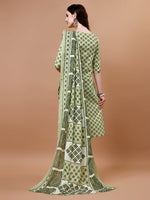 Thumbnail for Floral Printed Cotton Kurta With Pant & Dupatta, Multicolor - Hiral Fashion - Distacart