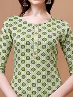 Thumbnail for Floral Printed Cotton Kurta With Pant & Dupatta, Multicolor - Hiral Fashion - Distacart