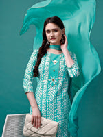 Thumbnail for Bandhani Printed Cotton Kurta With Pant & Dupatta, Multicolor - Hiral Fashion - Distacart