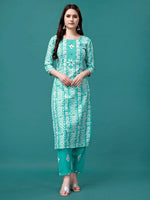 Thumbnail for Bandhani Printed Cotton Kurta With Pant & Dupatta, Multicolor - Hiral Fashion - Distacart