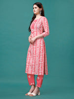 Thumbnail for Bandhani Printed Cotton Kurta With Pant & Dupatta, Multicolor - Hiral Fashion - Distacart