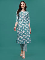 Thumbnail for Floral Printed Casual Wear Kurta With Pant & Dupatta, Multicolor - Hiral Fashion - Distacart