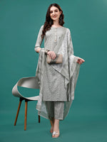 Thumbnail for Floral Printed Casual Wear Kurta With Pant & Dupatta, Multicolor - Hiral Fashion - Dista
