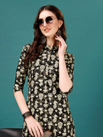 Thumbnail for Ethnic Motifs Printed Front Buttoned Rayon Kurta, Multicolor - Hiral Fashion - Distacart