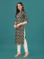 Thumbnail for Ethnic Motifs Printed Front Buttoned Rayon Kurta, Multicolor - Hiral Fashion - Distacart