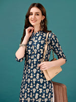 Thumbnail for Ethnic Motifs Printed Front Buttoned Rayon Kurta, Multicolor - Hiral Fashion - Distacart