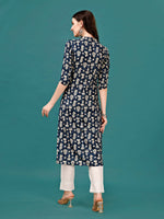 Thumbnail for Ethnic Motifs Printed Front Buttoned Rayon Kurta, Multicolor - Hiral Fashion - Distacart