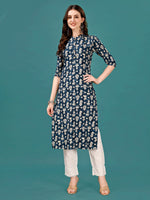 Thumbnail for Ethnic Motifs Printed Front Buttoned Rayon Kurta, Multicolor - Hiral Fashion - Distacart