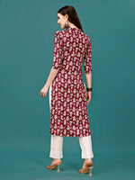 Thumbnail for Ethnic Motifs Printed Front Buttoned Rayon Kurta, Multicolor - Hiral Fashion - Distacart