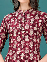 Thumbnail for Ethnic Motifs Printed Front Buttoned Rayon Kurta, Multicolor - Hiral Fashion - Distacart