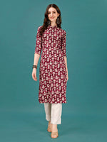 Thumbnail for Ethnic Motifs Printed Front Buttoned Rayon Kurta, Multicolor - Hiral Fashion - Distacart