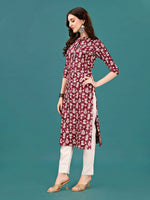 Thumbnail for Ethnic Motifs Printed Front Buttoned Rayon Kurta, Multicolor - Hiral Fashion - Distacart