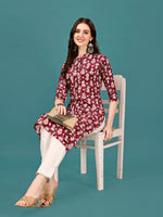 Thumbnail for Ethnic Motifs Printed Front Buttoned Rayon Kurta, Multicolor - Hiral Fashion - Distacart