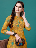 Thumbnail for Floral Printed Front Buttoned Cotton Kurta, Multicolor - Hiral Fashion - Distacart