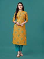 Thumbnail for Floral Printed Front Buttoned Cotton Kurta, Multicolor - Hiral Fashion - Distacart