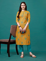 Thumbnail for Floral Printed Front Buttoned Cotton Kurta, Multicolor - Hiral Fashion - Distacart