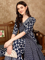 Thumbnail for Nyra Cut Ethnic Motifs Printed Kurta With Pant & Dupatta, Multicolor - Hiral Fashion - Dista