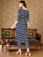 Thumbnail for Nyra Cut Ethnic Motifs Printed Kurta With Pant & Dupatta, Multicolor - Hiral Fashion - Dista