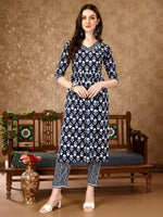 Thumbnail for Nyra Cut Ethnic Motifs Printed Kurta With Pant & Dupatta, Multicolor - Hiral Fashion - Dista