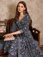 Thumbnail for Embroidered & Printed Casual Wear Kurta With Printed Pant & Dupatta, Multicolor - Hiral Fashion - Distacart