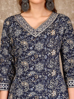 Thumbnail for Embroidered & Printed Casual Wear Kurta With Printed Pant & Dupatta, Multicolor - Hiral Fashion - Distacart