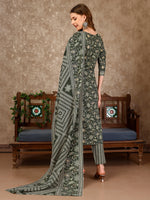 Thumbnail for Embroidered & Printed Casual Wear Kurta With Printed Pant & Dupatta, Multicolor - Hiral Fashion - Distacart