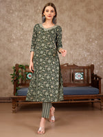 Thumbnail for Embroidered & Printed Casual Wear Kurta With Printed Pant & Dupatta, Multicolor - Hiral Fashion - Distacart